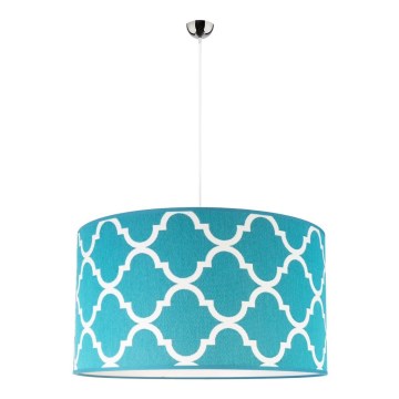 Duolla - Luster na sajli MAROKO 1xE27/40W/230V prečnik 45 cm tirkizna/bela