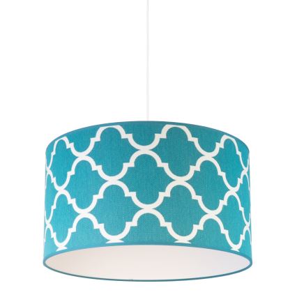 Duolla - Luster na sajli MAROKO 1xE27/40W/230V prečnik 45 cm tirkizna/bela