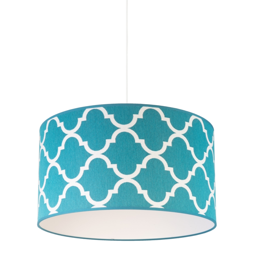 Duolla - Luster na sajli MAROKO 1xE27/40W/230V prečnik 45 cm tirkizna/bela