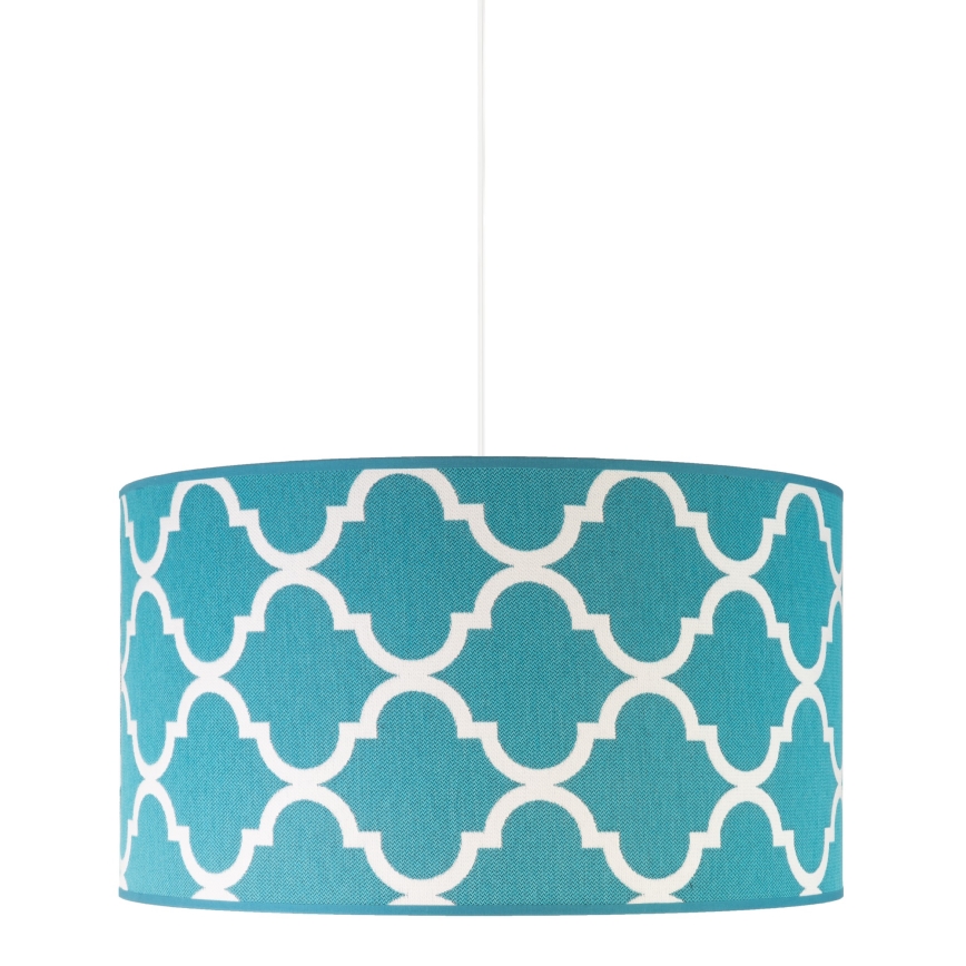 Duolla - Luster na sajli MAROKO 1xE27/40W/230V prečnik 45 cm tirkizna/bela
