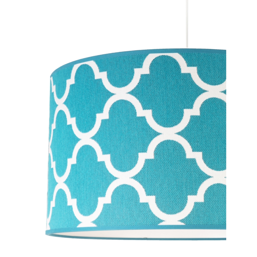 Duolla - Luster na sajli MAROKO 1xE27/40W/230V prečnik 45 cm tirkizna/bela