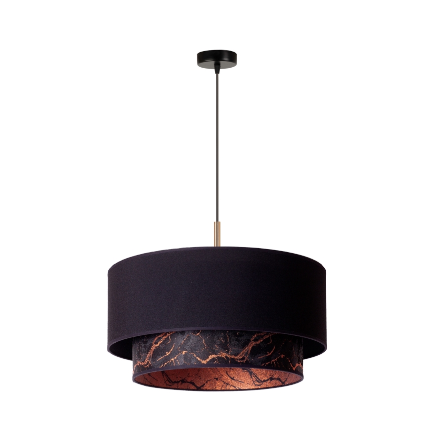 Duolla - Luster na sajli NANTES 1xE27/15W/230V pr. 45 cm crno/bakrena