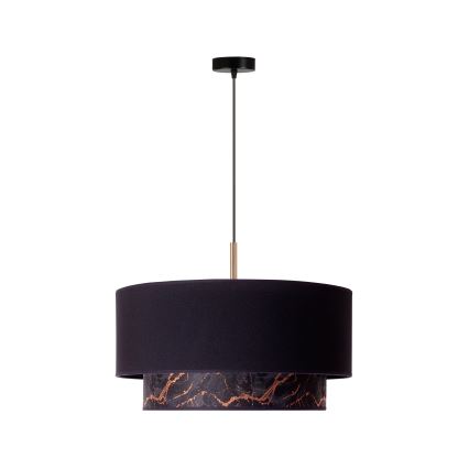Duolla - Luster na sajli NANTES 1xE27/15W/230V pr. 45 cm crno/bakrena