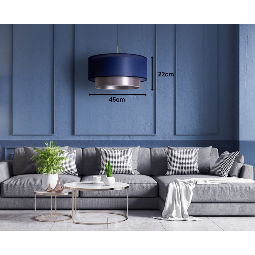 Duolla - Luster na sajli NANTES 1xE27/15W/230V pr. 45 cm plava/srebrno