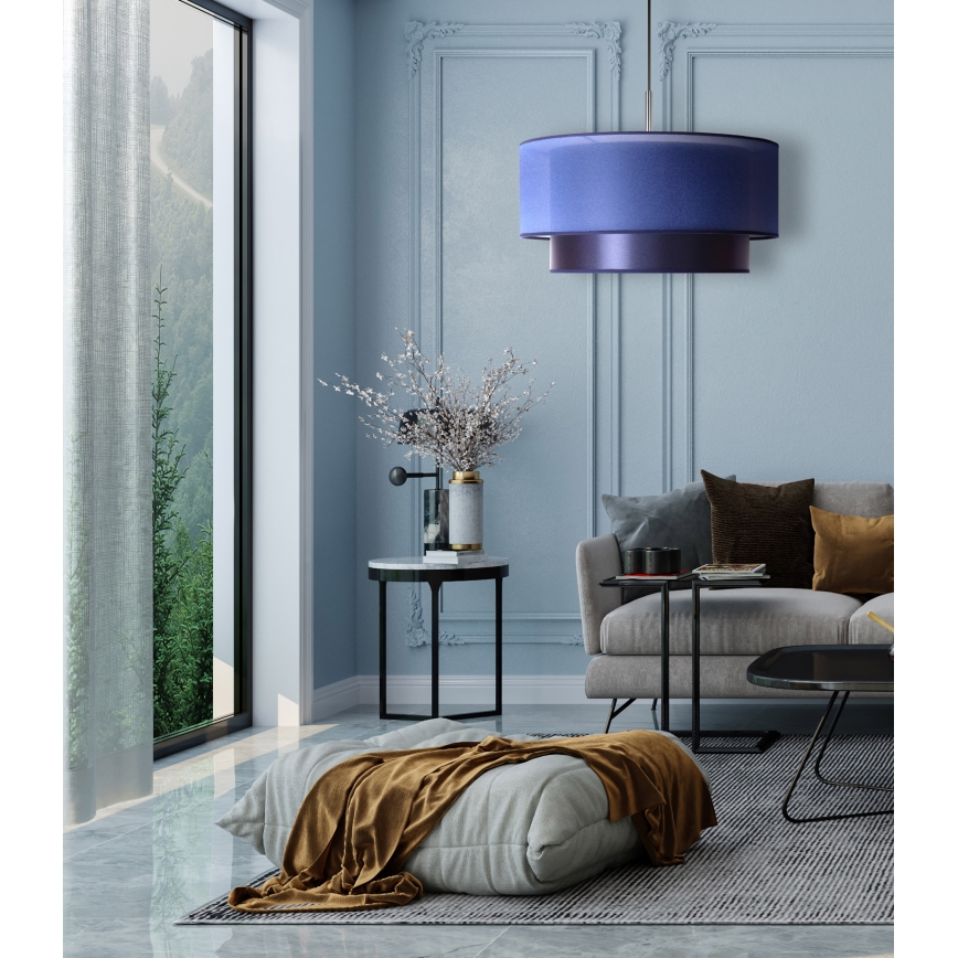 Duolla - Luster na sajli NANTES 1xE27/15W/230V pr. 45 cm plava/srebrno