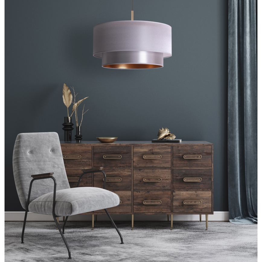 Duolla - Luster na sajli NANTES 1xE27/15W/230V pr. 45 cm srebrno/bakrena