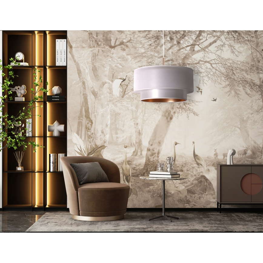 Duolla - Luster na sajli NANTES 1xE27/15W/230V pr. 45 cm srebrno/bakrena