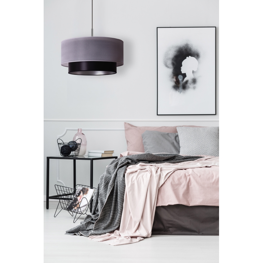 Duolla - Luster na sajli NANTES 1xE27/15W/230V pr. 45 cm srebrno/crno