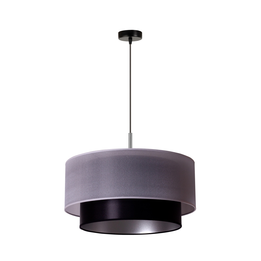 Duolla - Luster na sajli NANTES 1xE27/15W/230V pr. 45 cm srebrno/crno