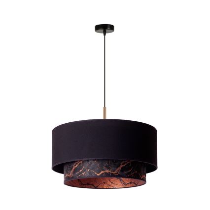 Duolla - Luster na sajli NANTES 1xE27/15W/230V prečnik 45 cm crna/bakarna