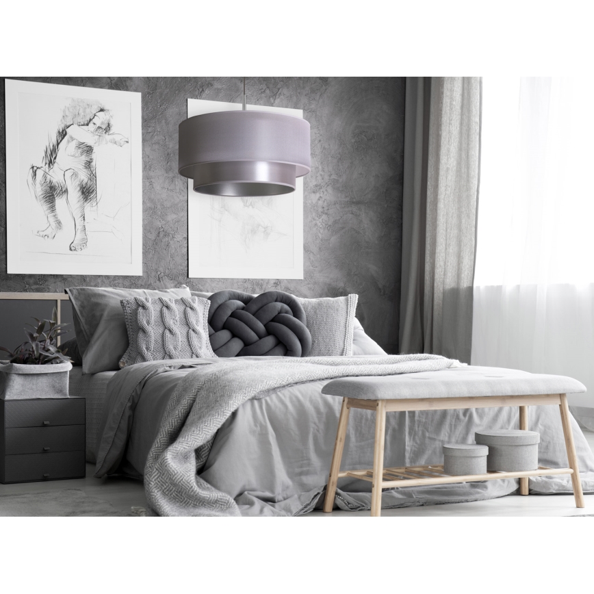 Duolla - Luster na sajli NANTES 1xE27/15W/230V prečnik 45 cm srebrna