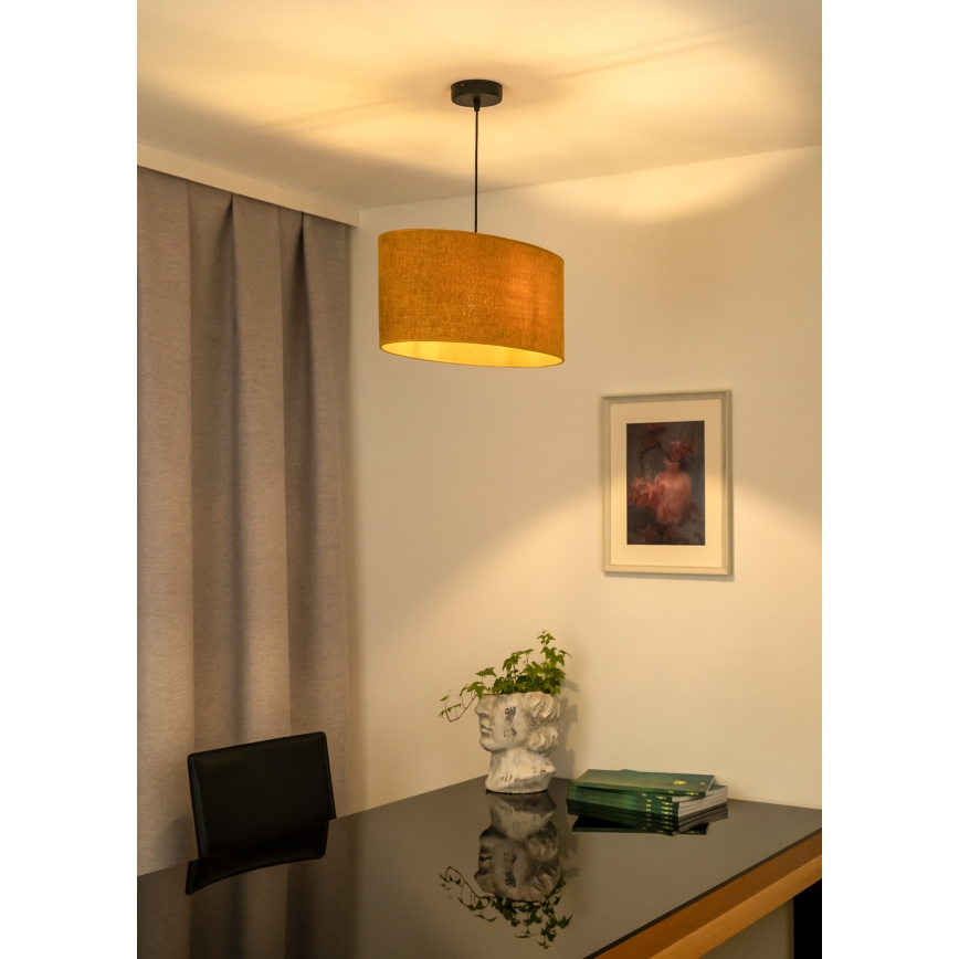 Duolla - Luster na sajli OVAL 1xE27/15W/230V braon