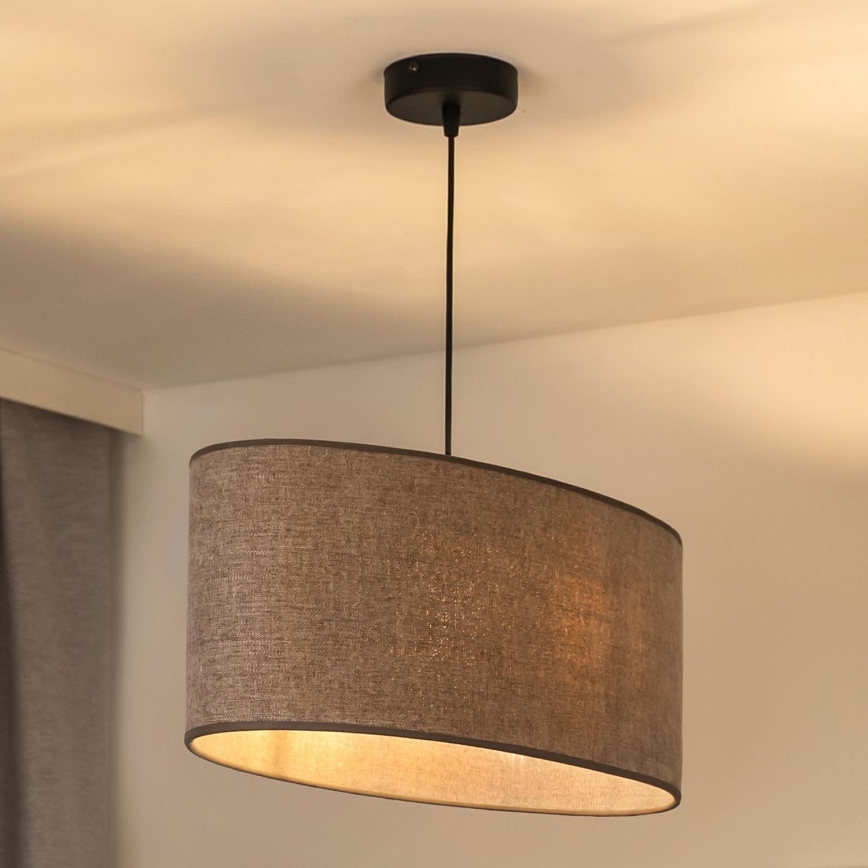 Duolla - Luster na sajli OVAL 1xE27/15W/230V braon