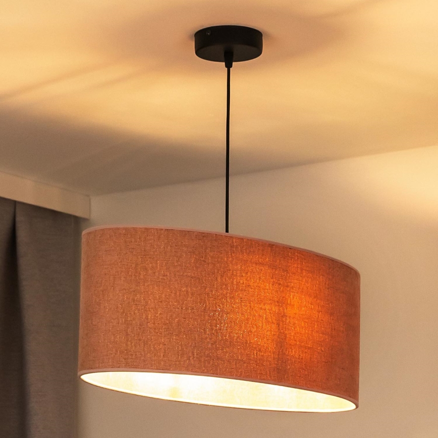 Duolla - Luster na sajli OVAL 1xE27/15W/230V roze