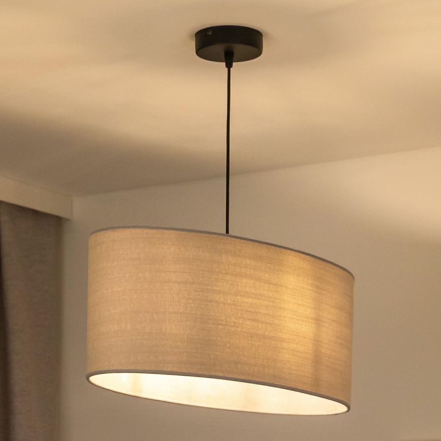 Duolla - Luster na sajli OVAL 1xE27/15W/230V sivo