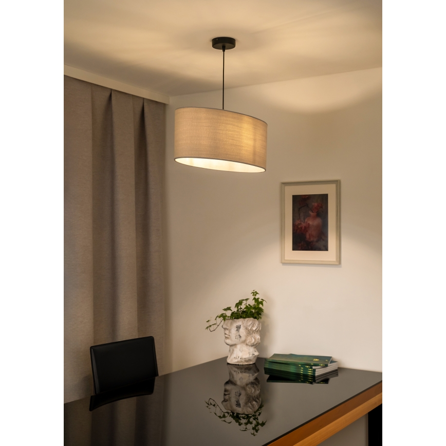 Duolla - Luster na sajli OVAL 1xE27/15W/230V sivo