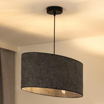 Duolla - Luster na sajli OVAL 1xE27/15W/230V sivo