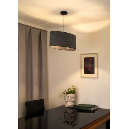 Duolla - Luster na sajli OVAL 1xE27/15W/230V sivo
