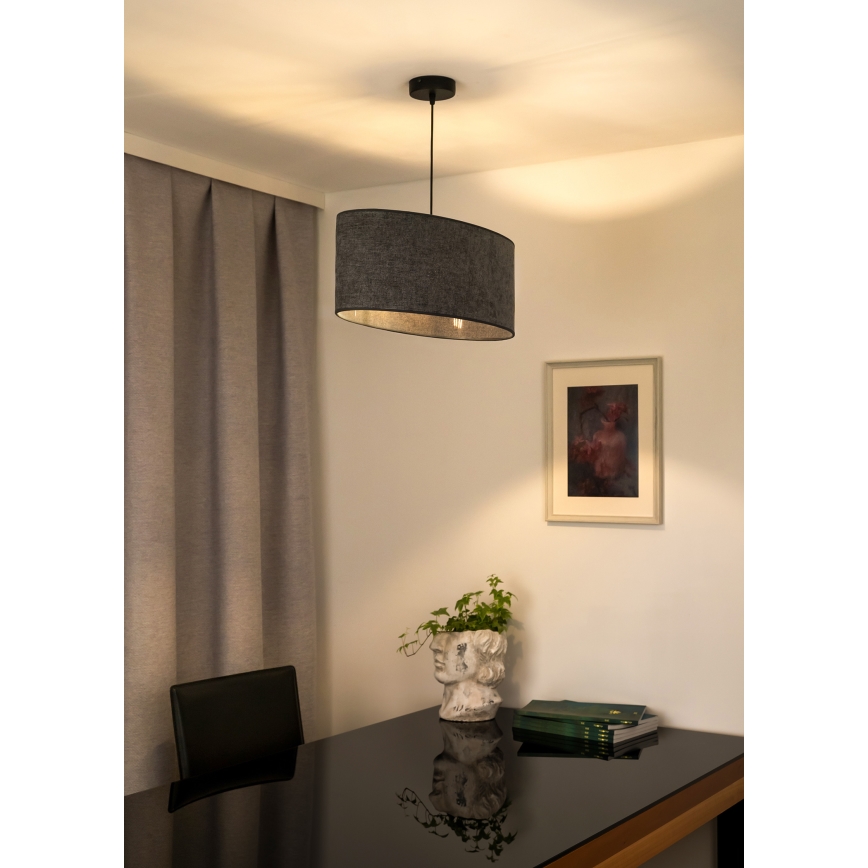 Duolla - Luster na sajli OVAL 1xE27/15W/230V sivo