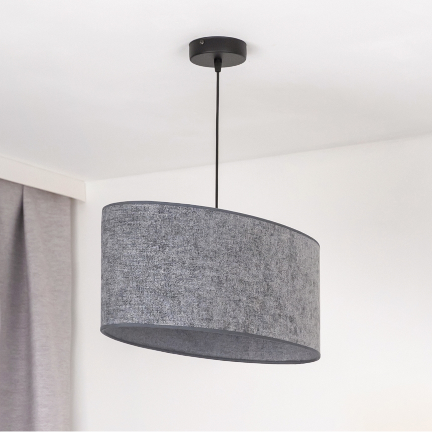 Duolla - Luster na sajli OVAL 1xE27/15W/230V sivo