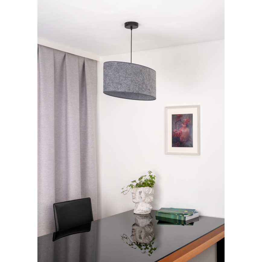 Duolla - Luster na sajli OVAL 1xE27/15W/230V sivo