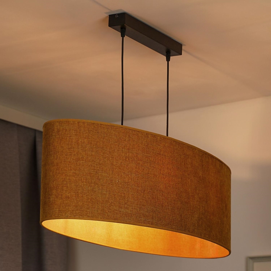 Duolla - Luster na sajli OVAL 2xE27/15W/230V braon
