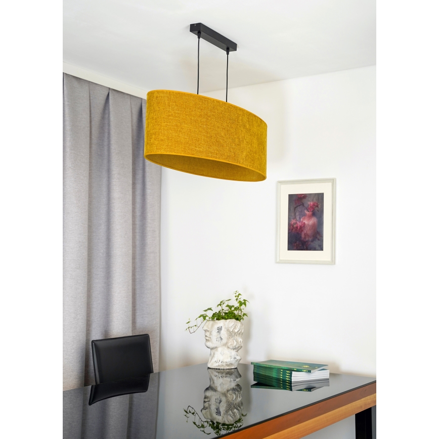 Duolla - Luster na sajli OVAL 2xE27/15W/230V braon