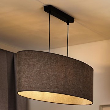 Duolla - Luster na sajli OVAL 2xE27/15W/230V braon