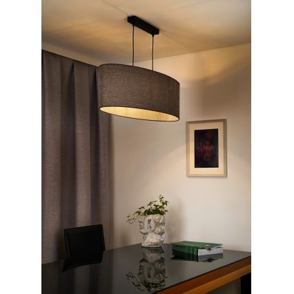 Duolla - Luster na sajli OVAL 2xE27/15W/230V braon