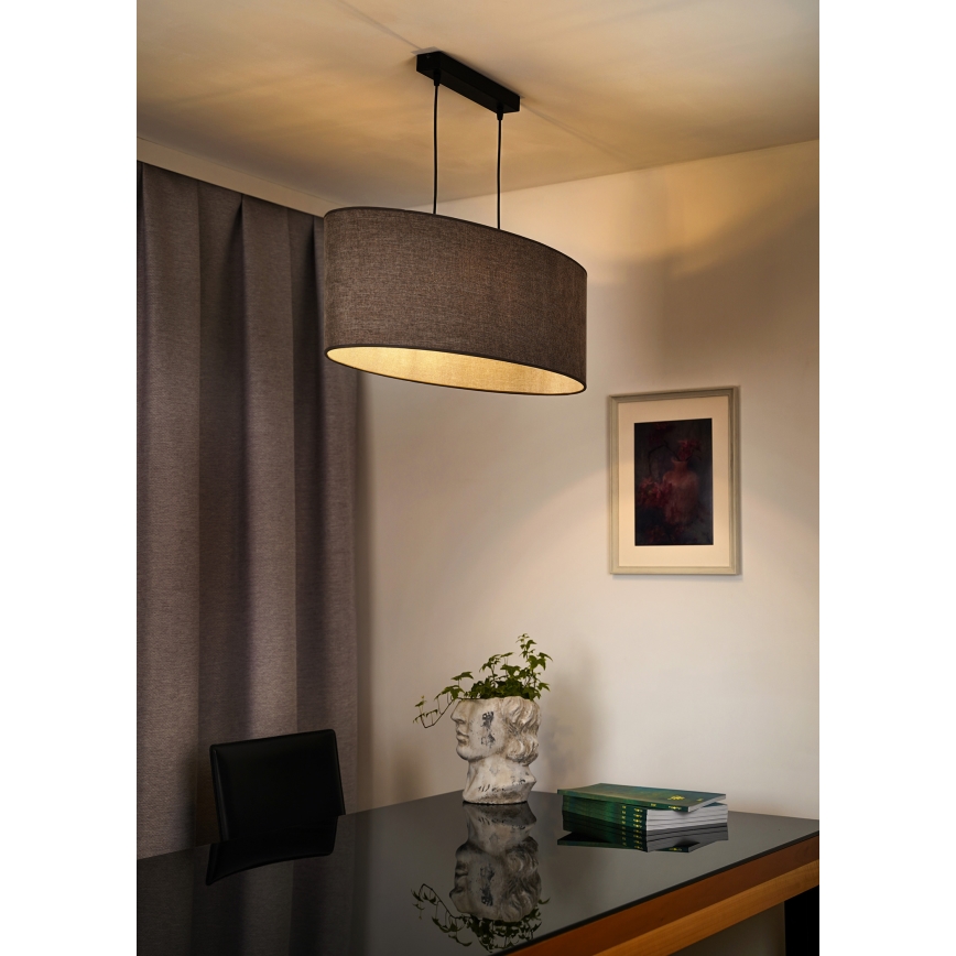 Duolla - Luster na sajli OVAL 2xE27/15W/230V braon