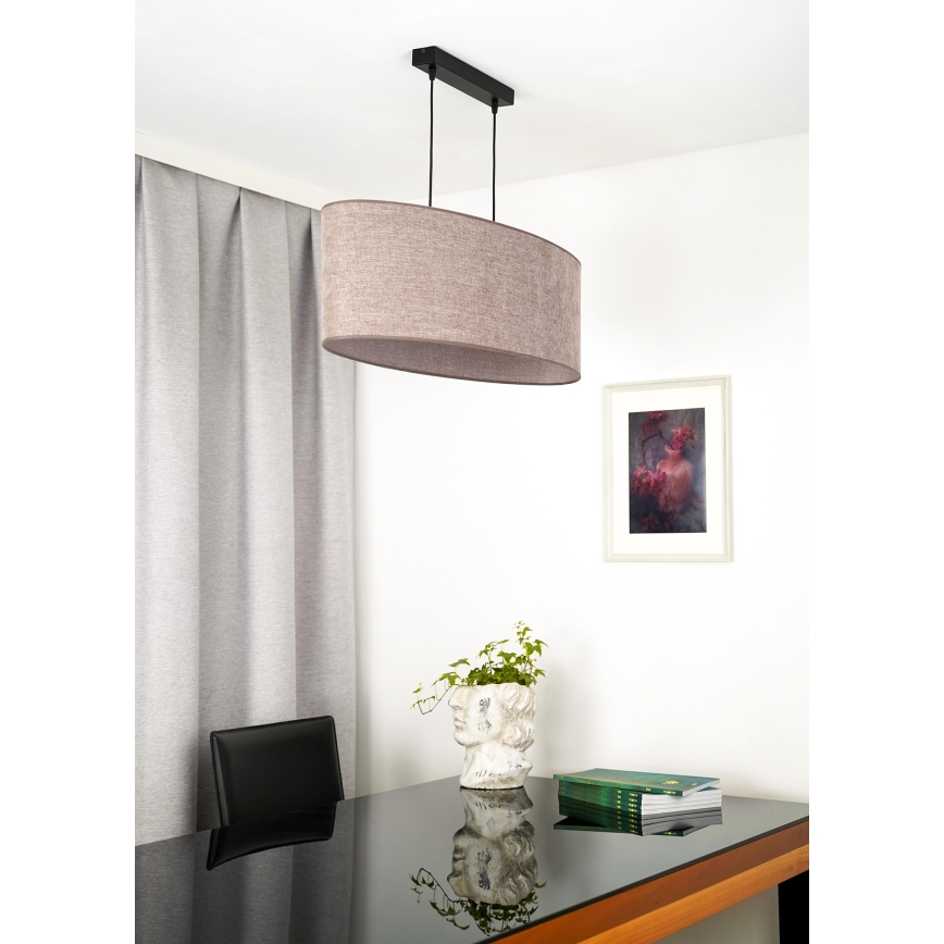 Duolla - Luster na sajli OVAL 2xE27/15W/230V braon