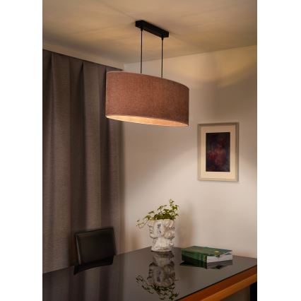 Duolla - Luster na sajli OVAL 2xE27/15W/230V roze