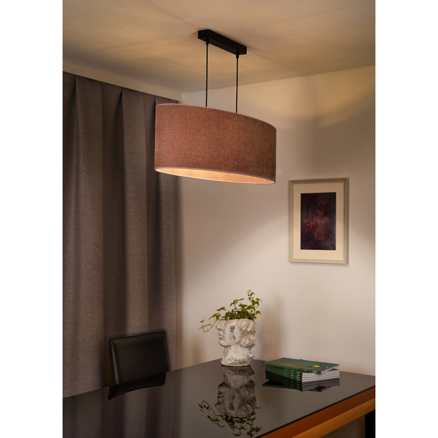 Duolla - Luster na sajli OVAL 2xE27/15W/230V roze