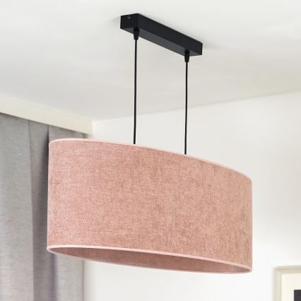 Duolla - Luster na sajli OVAL 2xE27/15W/230V roze