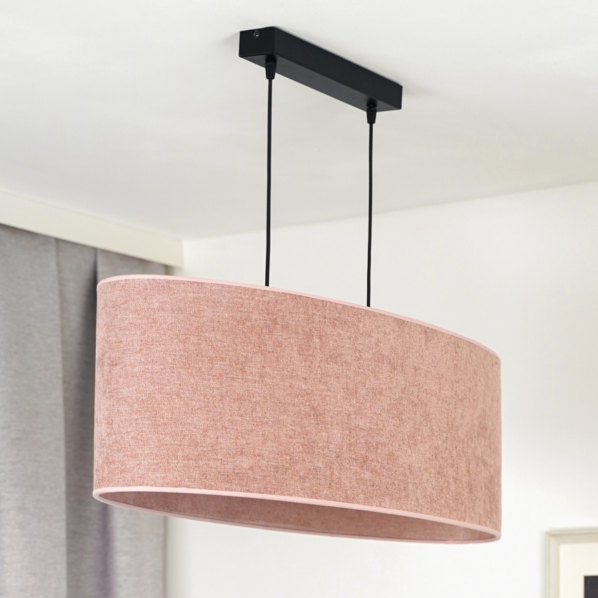 Duolla - Luster na sajli OVAL 2xE27/15W/230V roze