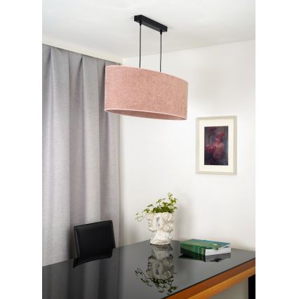 Duolla - Luster na sajli OVAL 2xE27/15W/230V roze