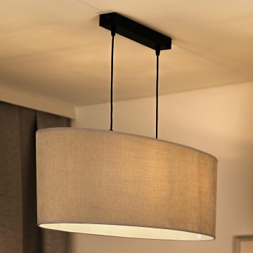 Duolla - Luster na sajli OVAL 2xE27/15W/230V sivo