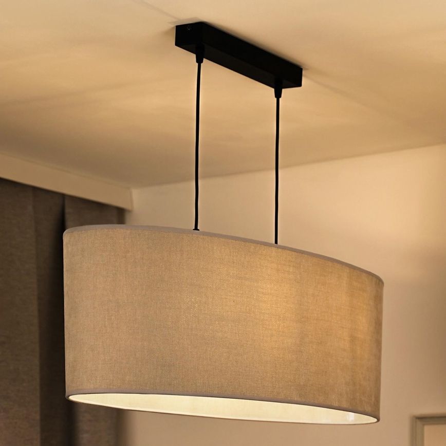 Duolla - Luster na sajli OVAL 2xE27/15W/230V sivo