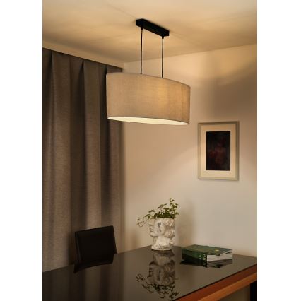 Duolla - Luster na sajli OVAL 2xE27/15W/230V sivo