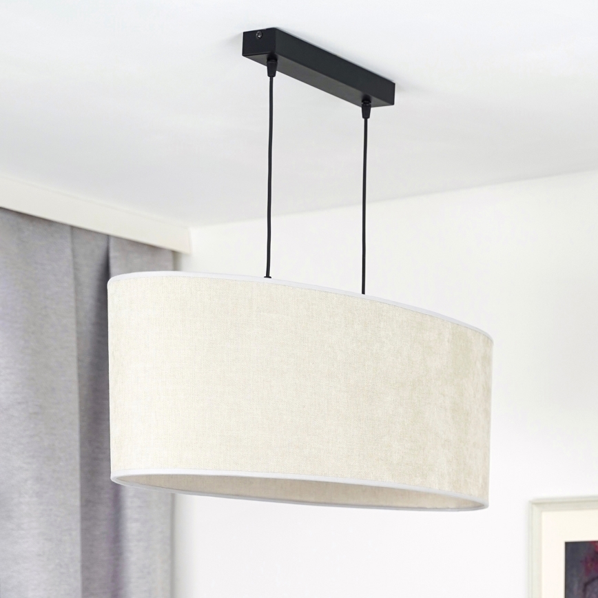 Duolla - Luster na sajli OVAL 2xE27/15W/230V sivo