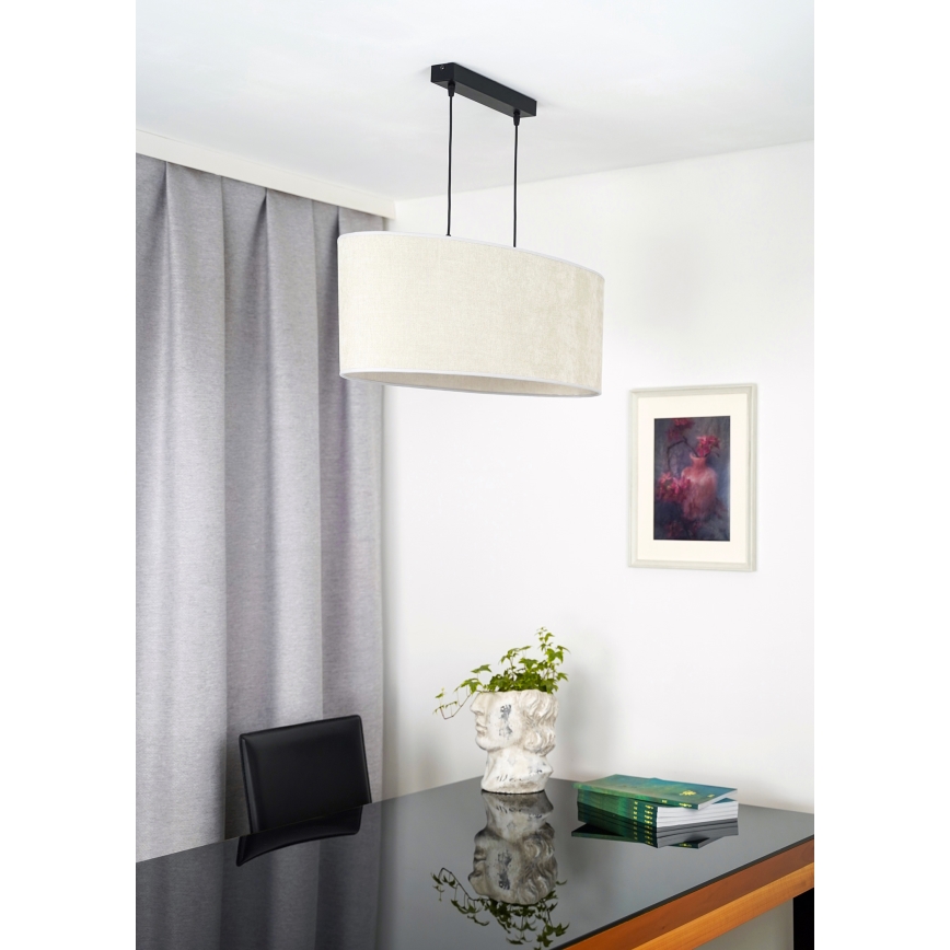 Duolla - Luster na sajli OVAL 2xE27/15W/230V sivo
