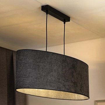 Duolla - Luster na sajli OVAL 2xE27/15W/230V sivo