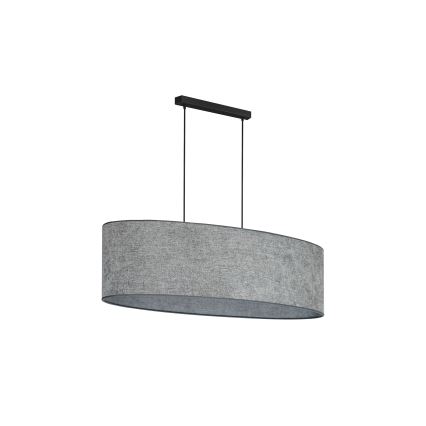 Duolla - Luster na sajli OVAL 2xE27/15W/230V sivo