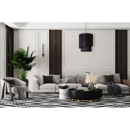 Duolla - Luster na sajli PARIS 1xE27/15W/230V pr. 40 cm crno/zlatna