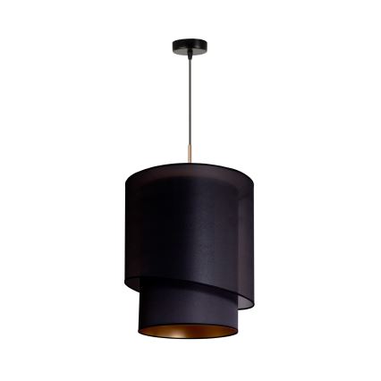 Duolla - Luster na sajli PARIS 1xE27/15W/230V pr. 40 cm crno/zlatna