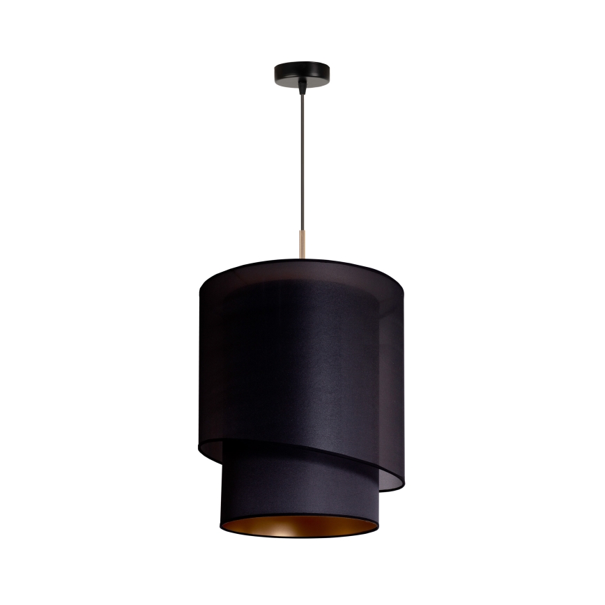 Duolla - Luster na sajli PARIS 1xE27/15W/230V pr. 40 cm crno/zlatna