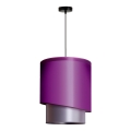 Duolla - Luster na sajli PARIS 1xE27/15W/230V pr. 40 cm ljubičasta/srebrno