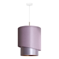 Duolla - Luster na sajli PARIS 1xE27/15W/230V pr. 40 cm roze/srebrno/bakrena