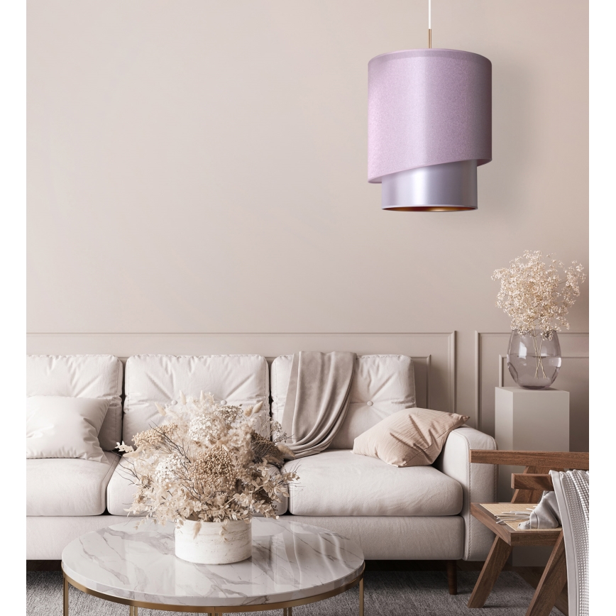 Duolla - Luster na sajli PARIS 1xE27/15W/230V pr. 40 cm roze/srebrno/bakrena