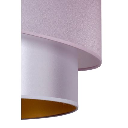 Duolla - Luster na sajli PARIS 1xE27/15W/230V pr. 40 cm roze/srebrno/bakrena
